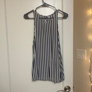 Grey white pin stripe